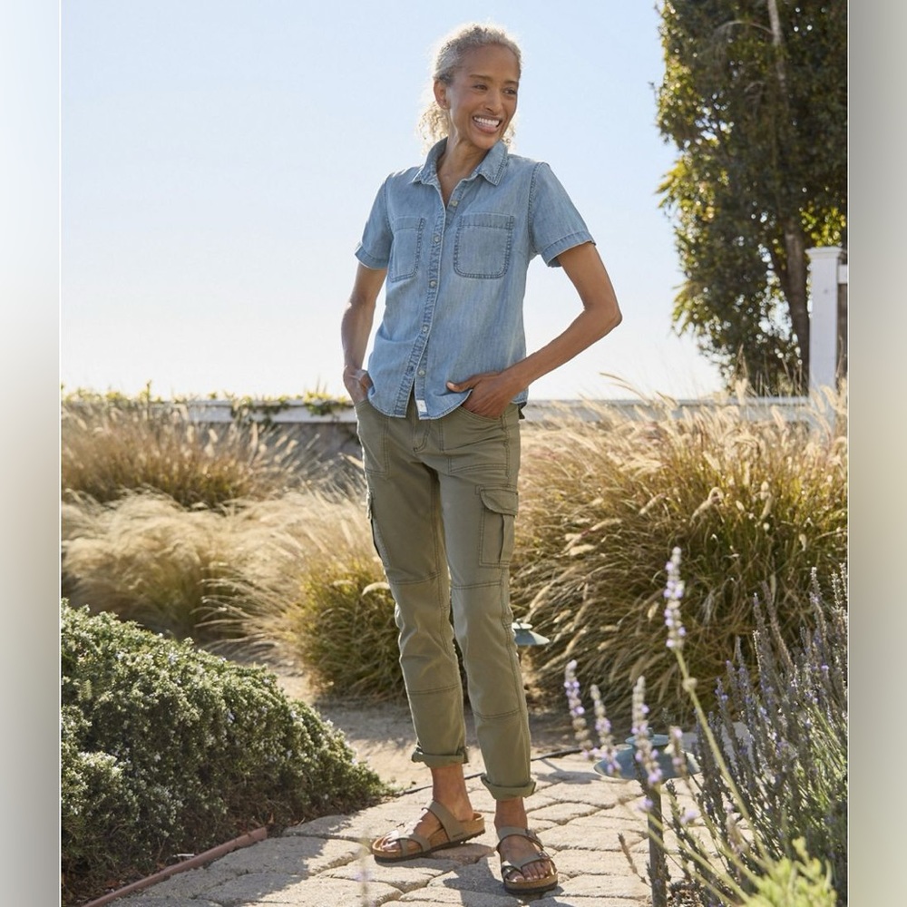 Stretch Cargo Pants, Mid-Rise Straight-Leg- Tall!